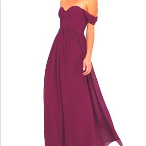 New Lulus off the shoulder bridesmaid/formal dress